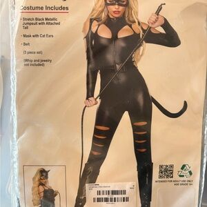 Black Cat Costume Jumpsuit with Mask